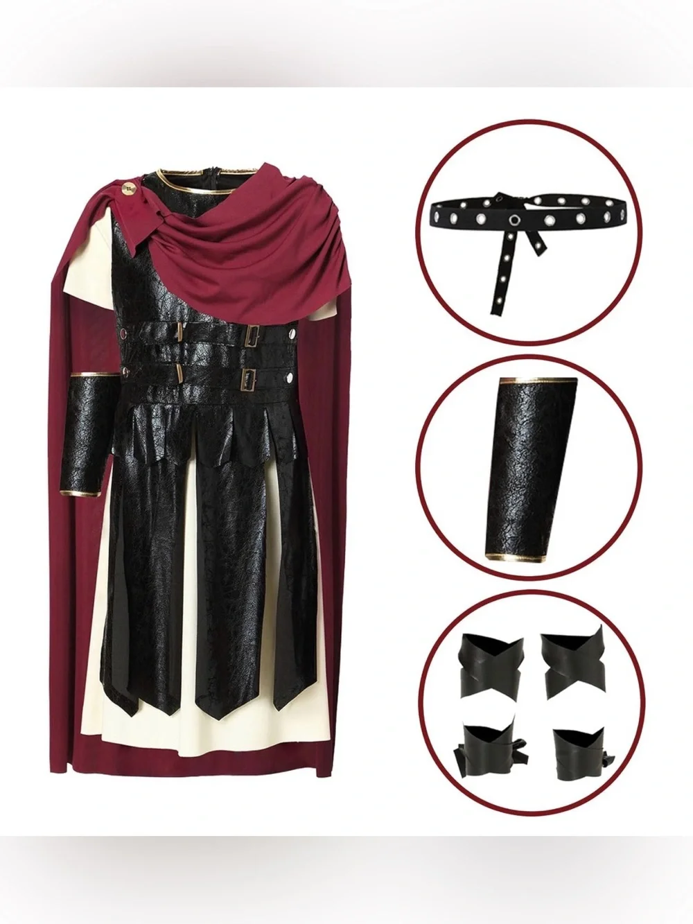 Roman Soldier Gladiator Costume for Kids and Men Halloween Outfit Roman Warrior